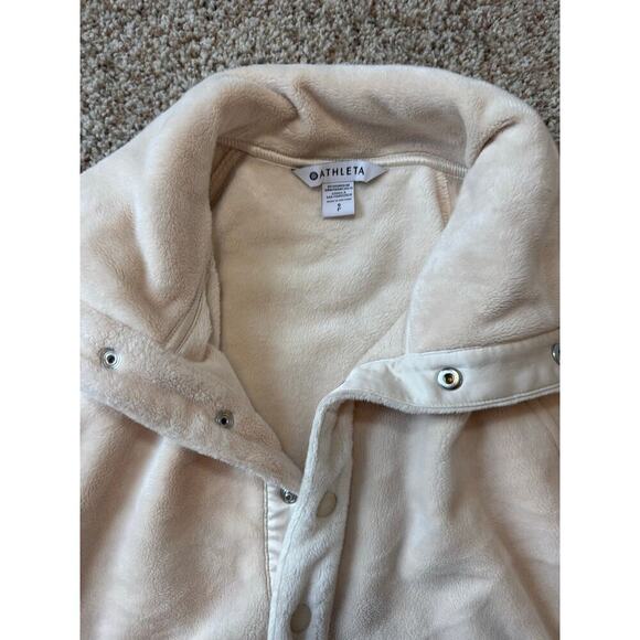 Athleta pullover sweatshirt, heavy velour size SP (small/Petite); Cream - Picture 11 of 12